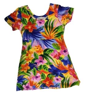 Jams World Colorful Floral Light Weight Short Sleeve Mini Dress Size XS/ S